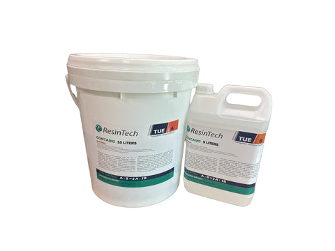 ResinTech UV Resistant TRANSPARENT UNIVERSAL EPOXY 100% SOLIDS (TUE) 15L - 4 Gals